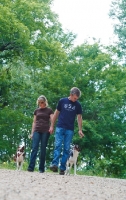 Picture of Border Collies with owners